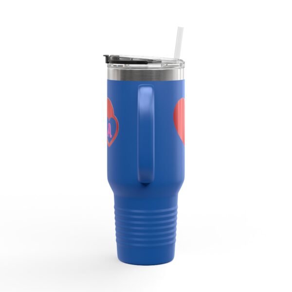 Love heart inside letter Tee (Customize first letter’s of your lover name ) Insulated Travel Mug, 40oz - Image 15