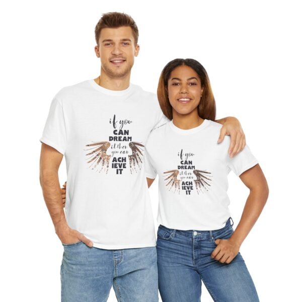 Inspirational Unisex Heavy Cotton Tee - "If You Can Dream It, You Can Achieve It" - Image 9