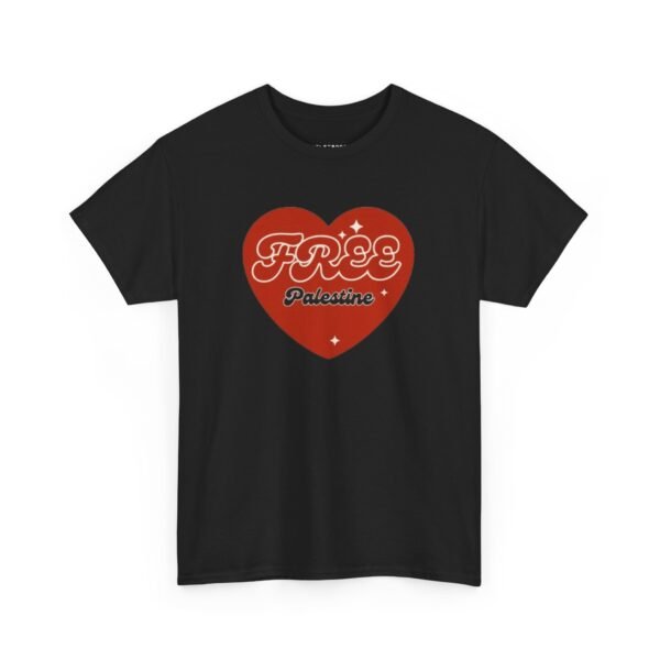 Free Palestine Heart Unisex Heavy Cotton Tee - Image 2