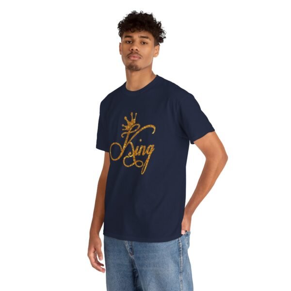 King Crown Unisex Heavy Cotton Tee - Bold Gold Design for Queens and Kings - Image 9
