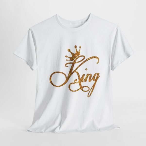 King Crown Unisex Heavy Cotton Tee - Bold Gold Design for Queens and Kings - Image 13