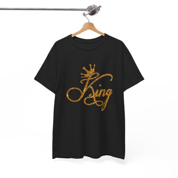 King Crown Unisex Heavy Cotton Tee - Bold Gold Design for Queens and Kings - Image 24