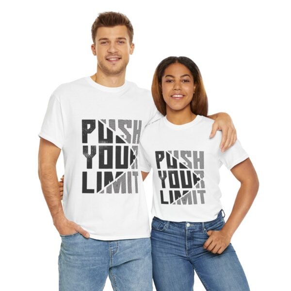 Motivational Unisex Heavy Cotton Tee - "Push Your Limit" - Image 19