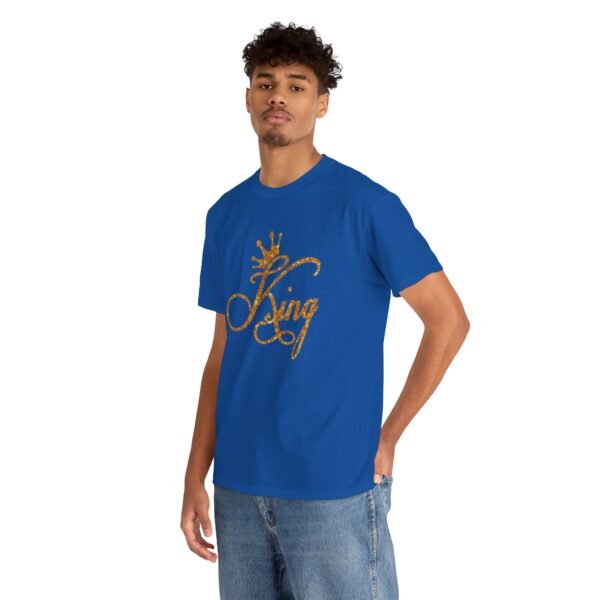 King Crown Unisex Heavy Cotton Tee - Bold Gold Design for Queens and Kings - Image 38