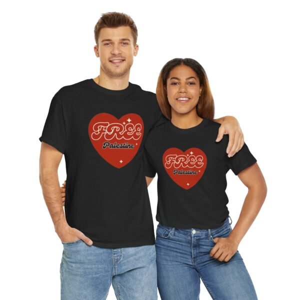 Free Palestine Heart Unisex Heavy Cotton Tee - Image 9