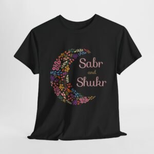 Sabr and Shukr Unisex Heavy Cotton Tee - Inspirational Moon Design, Perfect for Everyday Wear