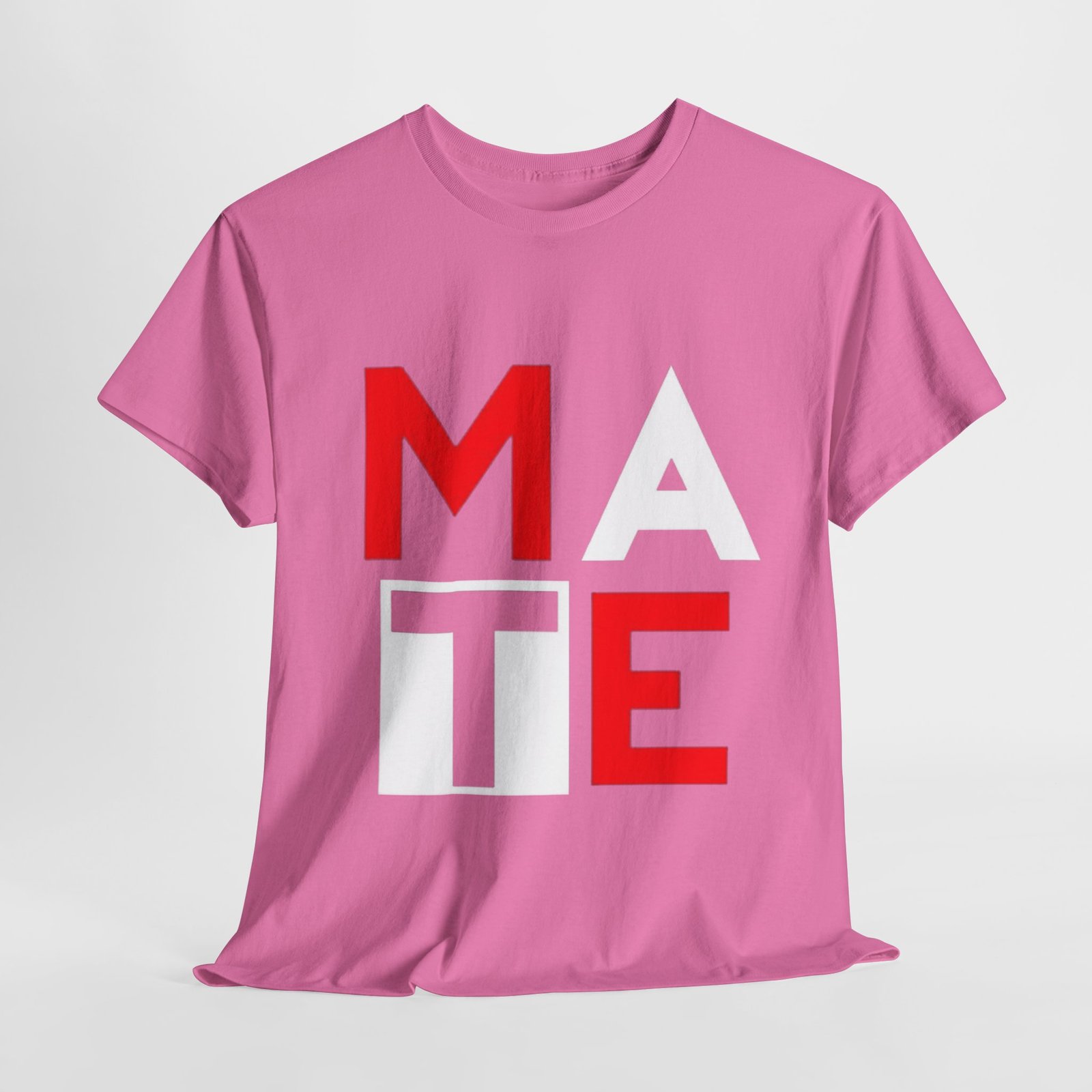 Girls Heavy Cotton Tee: Bold 'MATE' Graphic Tee for Casual Style