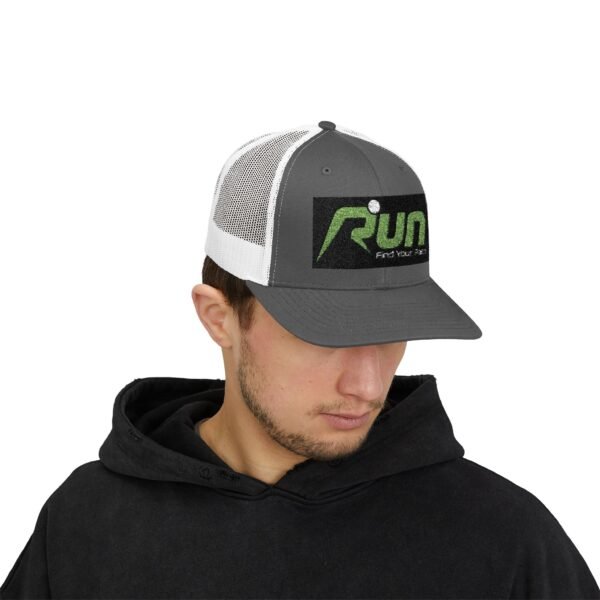 RUN Snapback Trucker Cap - Find Your Pace, Perfect for Runners and Outdoor Enthusiasts - Image 9