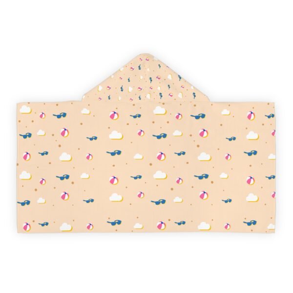 Kids' Fun Beach Hooded Towel with Colorful Pattern - Image 2