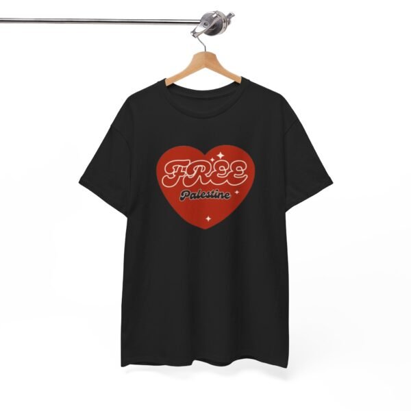 Free Palestine Heart Unisex Heavy Cotton Tee - Image 4