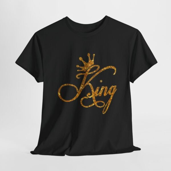 King Crown Unisex Heavy Cotton Tee - Bold Gold Design for Queens and Kings - Image 23