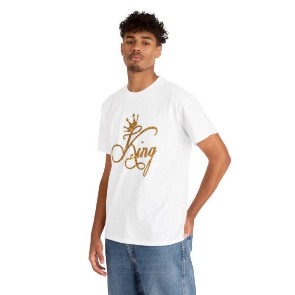 King Crown Unisex Heavy Cotton Tee - Bold Gold Design for Queens and Kings - Image 19