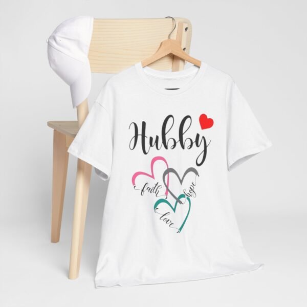 Hubby Love Hearts Unisex Heavy Cotton Tee - Perfect Gift for Husband - Image 5