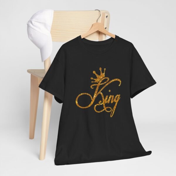 King Crown Unisex Heavy Cotton Tee - Bold Gold Design for Queens and Kings - Image 25