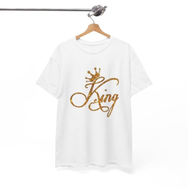 King Crown Unisex Heavy Cotton Tee - Bold Gold Design for Queens and Kings - Image 14