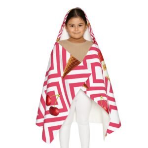 Ice Cream Delight Youth Hooded Towel - Fun and Stylish Swim Accessory