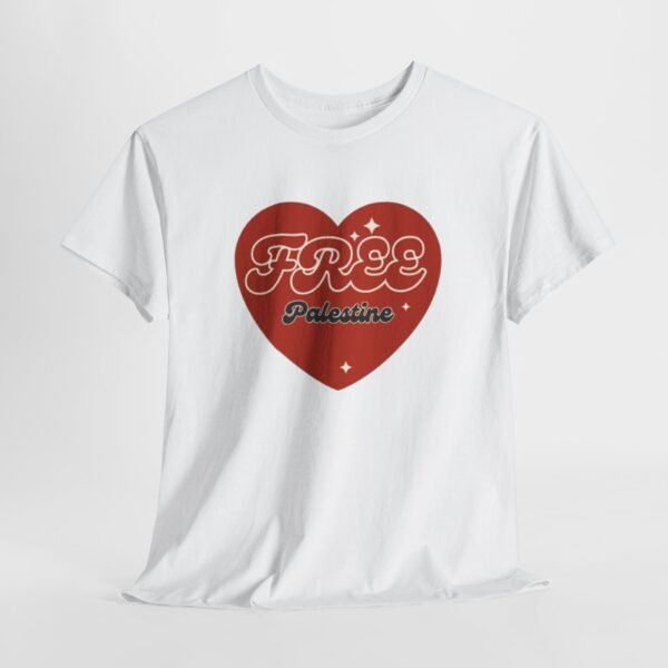 Free Palestine Heart Unisex Heavy Cotton Tee - Image 13