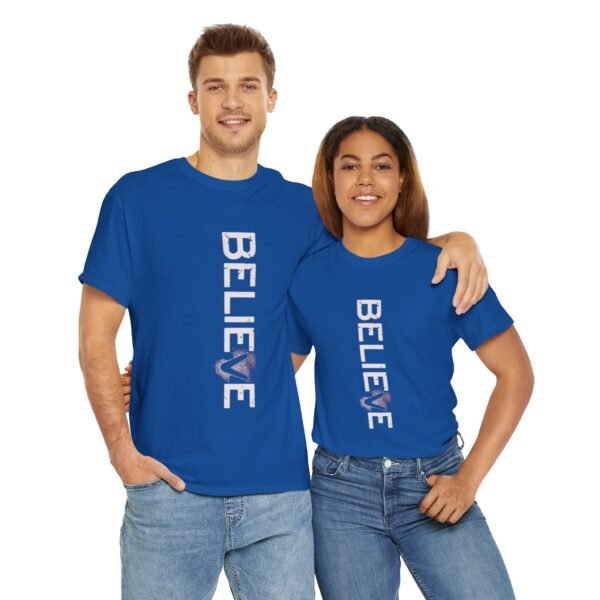 Inspirational 'BELIEVE' Unisex Heavy Cotton Tee - Image 7