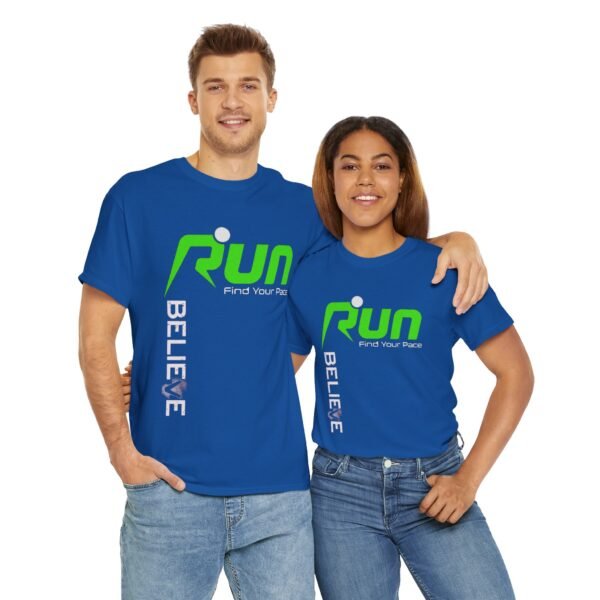 Motivational Running Tee - "Run Believe Find Your Pace" Unisex Heavy Cotton Shirt - Image 29