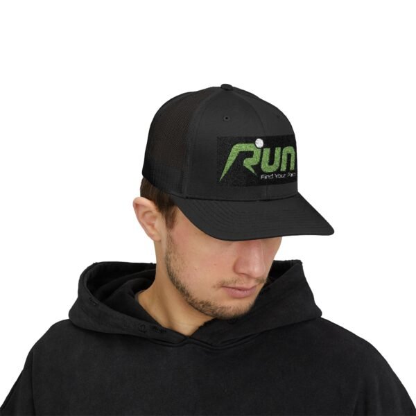 RUN Snapback Trucker Cap - Find Your Pace, Perfect for Runners and Outdoor Enthusiasts - Image 3
