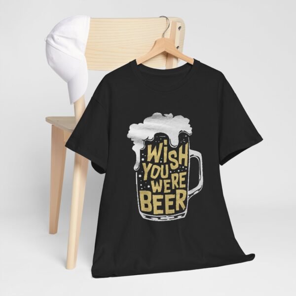 Funny Unisex Heavy Cotton Tee - 'Wish You Were Beer' - Image 15