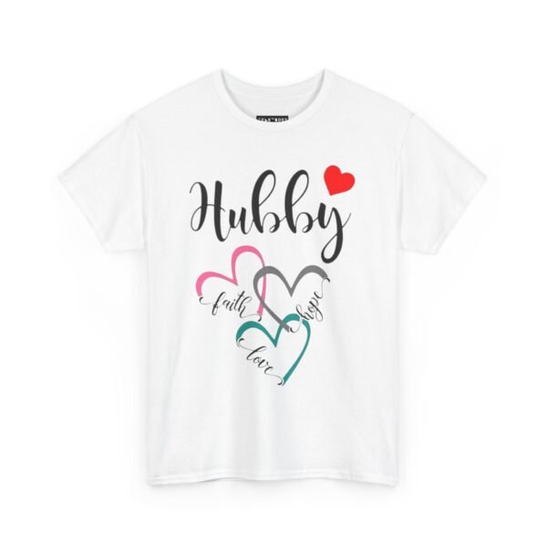 Hubby Love Hearts Unisex Heavy Cotton Tee - Perfect Gift for Husband - Image 2
