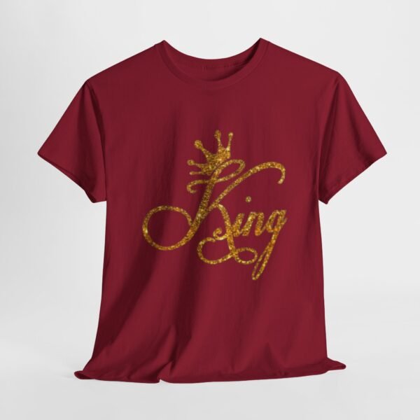 King Crown Unisex Heavy Cotton Tee - Bold Gold Design for Queens and Kings - Image 42
