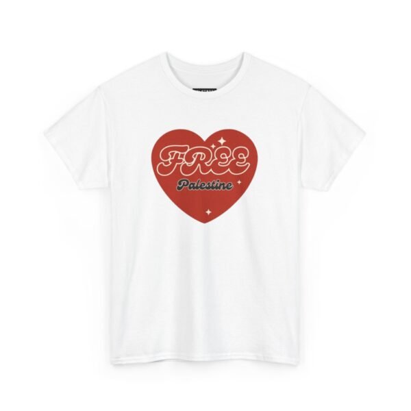 Free Palestine Heart Unisex Heavy Cotton Tee - Image 11