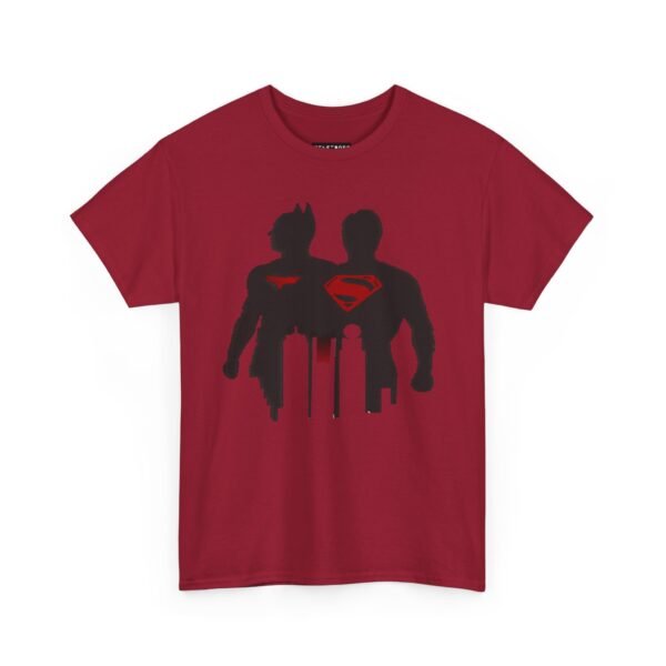 Superhero Silhouette Unisex Heavy Cotton Tee - Classic Batman & Superman Design - Image 11