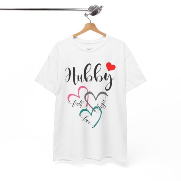 Hubby Love Hearts Unisex Heavy Cotton Tee - Perfect Gift for Husband - Image 4