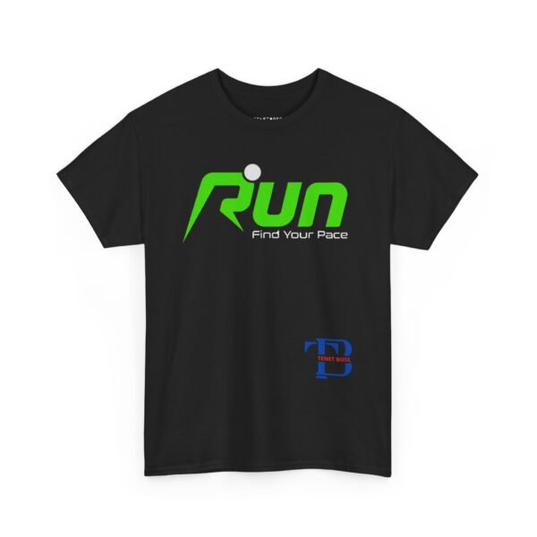 Unisex Heavy Cotton Tee - 'Run Your Pace' Motivational Fitness Shirt - Image 2
