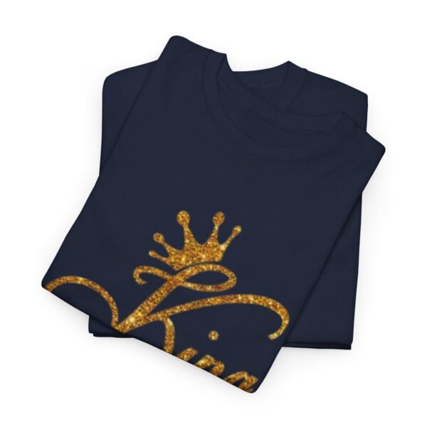 King Crown Unisex Heavy Cotton Tee - Bold Gold Design for Queens and Kings - Image 8