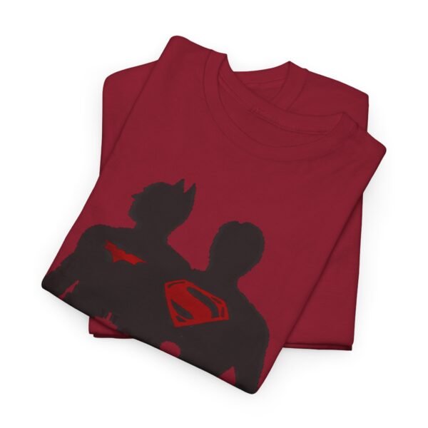 Superhero Silhouette Unisex Heavy Cotton Tee - Classic Batman & Superman Design - Image 18
