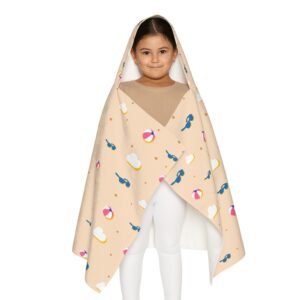 Kids' Fun Beach Hooded Towel with Colorful Pattern