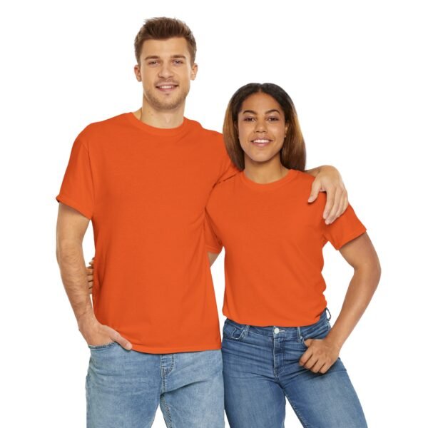 Orange color unisex Cotton Tee - Image 9