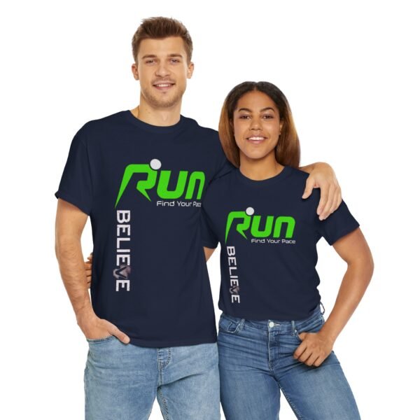 Motivational Running Tee - "Run Believe Find Your Pace" Unisex Heavy Cotton Shirt - Image 9