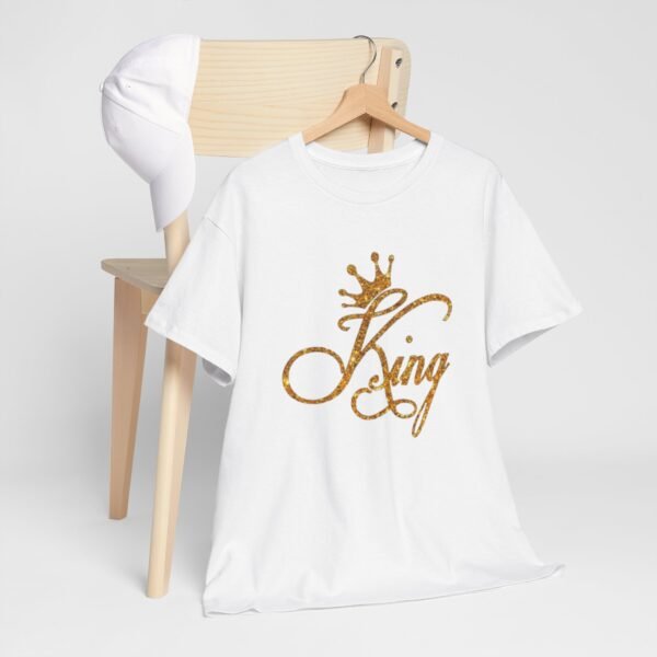 King Crown Unisex Heavy Cotton Tee - Bold Gold Design for Queens and Kings - Image 15