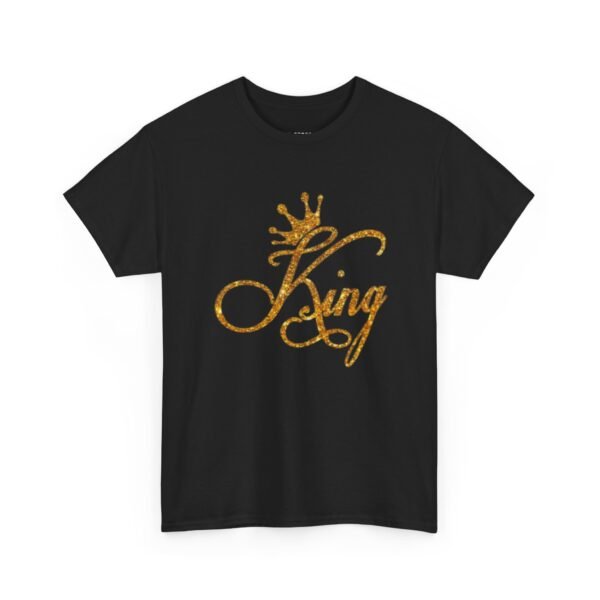 King Crown Unisex Heavy Cotton Tee - Bold Gold Design for Queens and Kings - Image 21