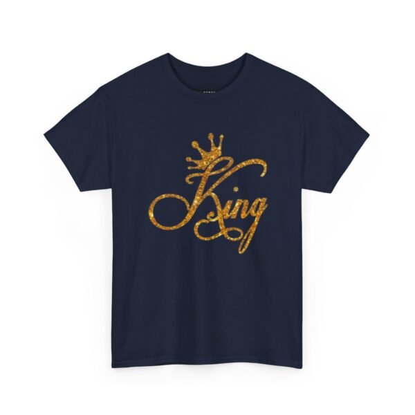 King Crown Unisex Heavy Cotton Tee - Bold Gold Design for Queens and Kings - Image 2