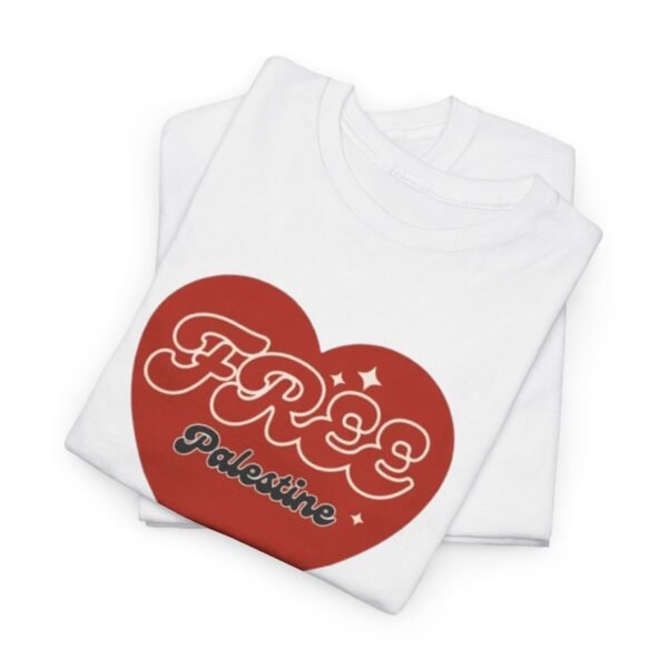 Free Palestine Heart Unisex Heavy Cotton Tee - Image 18
