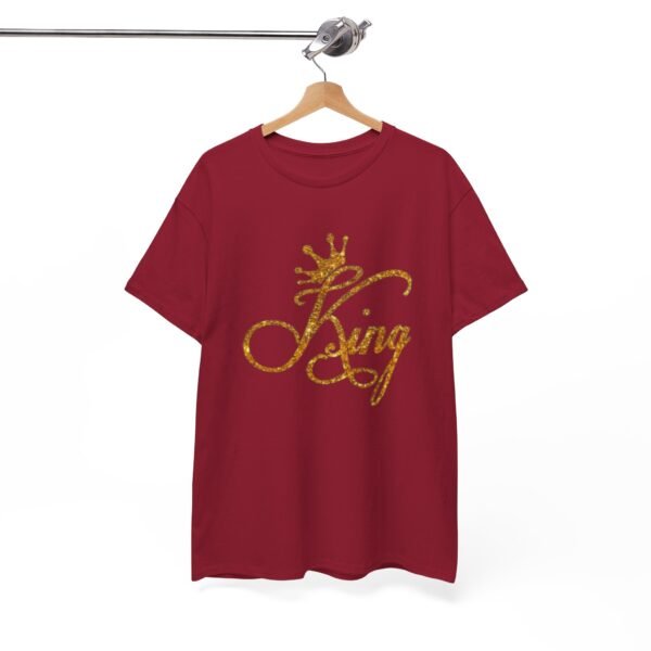 King Crown Unisex Heavy Cotton Tee - Bold Gold Design for Queens and Kings - Image 43