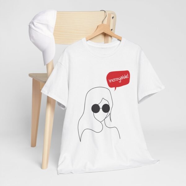 "Incredible Vibes" girls Heavy Cotton Tee - Stylish Graphic T-Shirt with Fun Sunglasses Design - Image 5