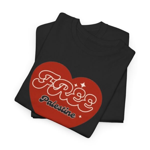 Free Palestine Heart Unisex Heavy Cotton Tee - Image 8