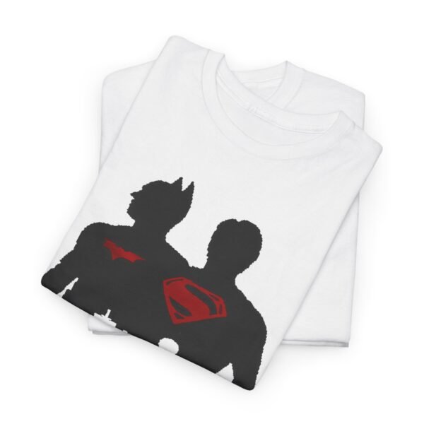Superhero Silhouette Unisex Heavy Cotton Tee - Classic Batman & Superman Design - Image 8