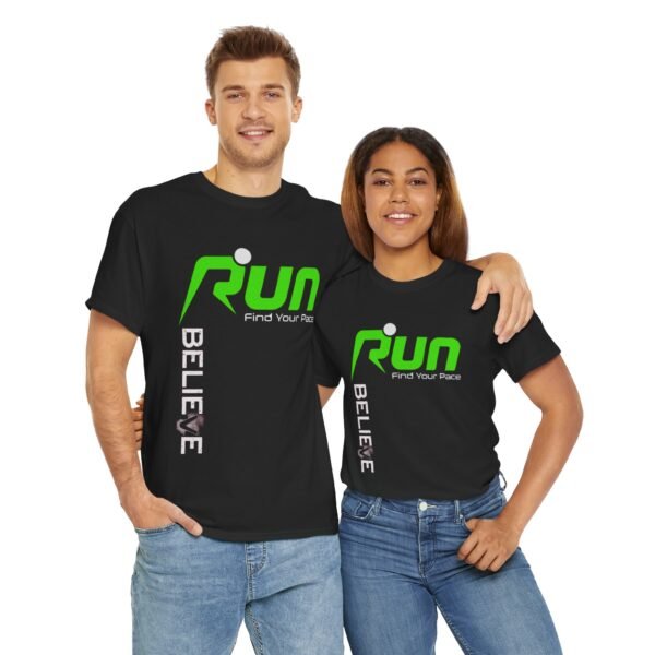 Motivational Running Tee - "Run Believe Find Your Pace" Unisex Heavy Cotton Shirt - Image 19