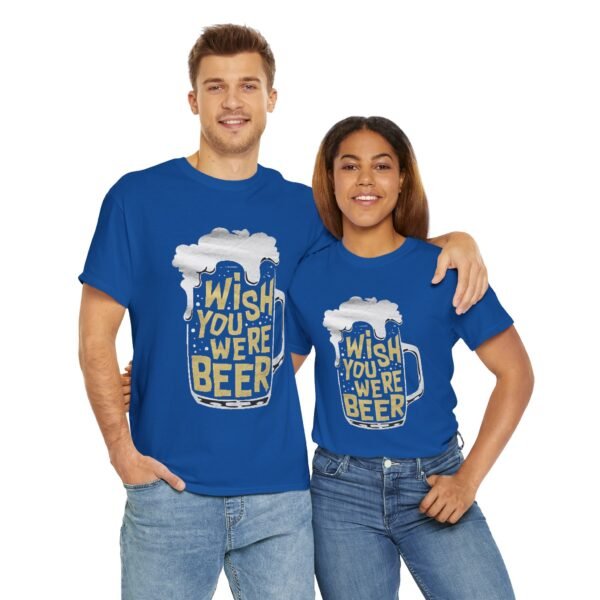 Funny Unisex Heavy Cotton Tee - 'Wish You Were Beer' - Image 9