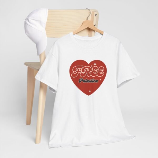 Free Palestine Heart Unisex Heavy Cotton Tee - Image 15
