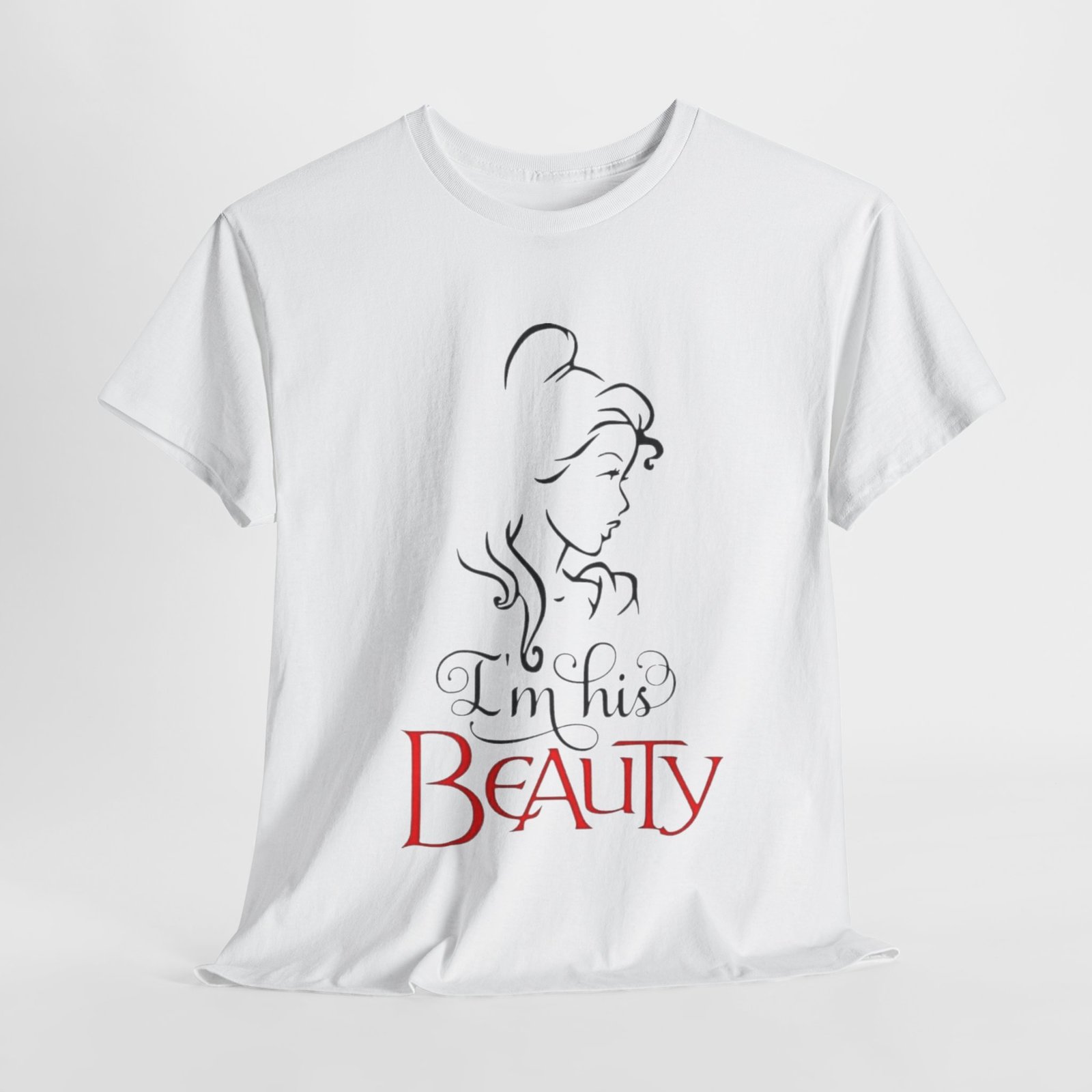 I'm His Beauty Unisex Heavy Cotton Tee - Perfect for Couples and Romantic Occasions