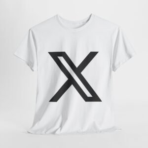 Unisex Heavy Cotton Tee - Minimalist Black X Design