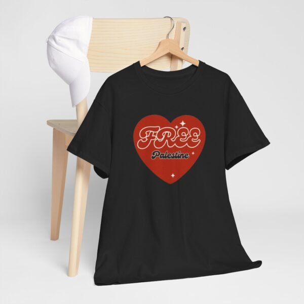 Free Palestine Heart Unisex Heavy Cotton Tee - Image 5